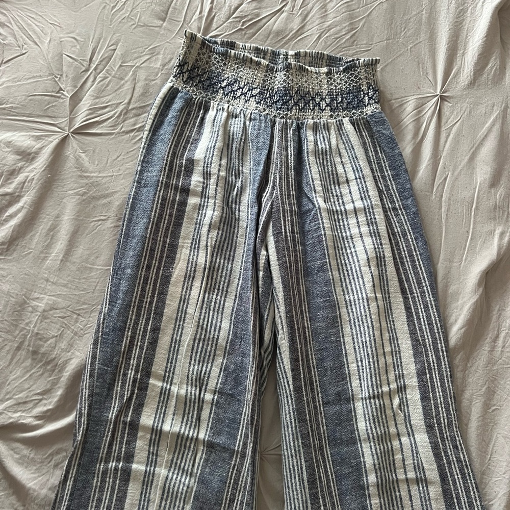 Linen striped beached pants